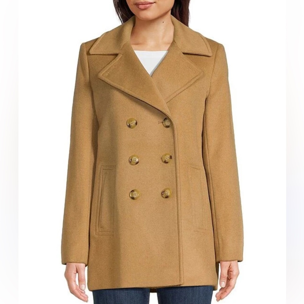 NWOT Lauren Ralph Lauren Wool Blend Double-Breasted Pea Coat